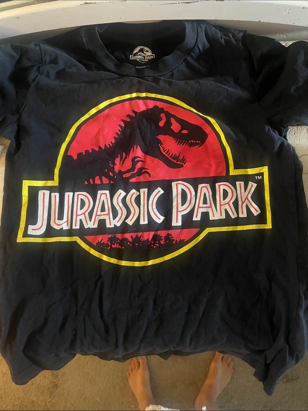Target Black Jurassic Park Graphic Tee with Red and Yellow Logo